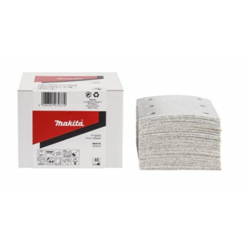 Finale Uitverkoop Makita White Schuurvel - 114 x 102mm - 6 gaten - 50st